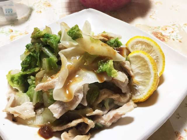 豚白菜の蒸し焼き柚子味噌ポン酢タレ
